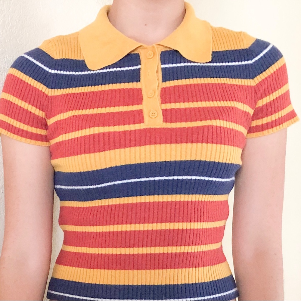 F21 vintage multicolored collared shirt